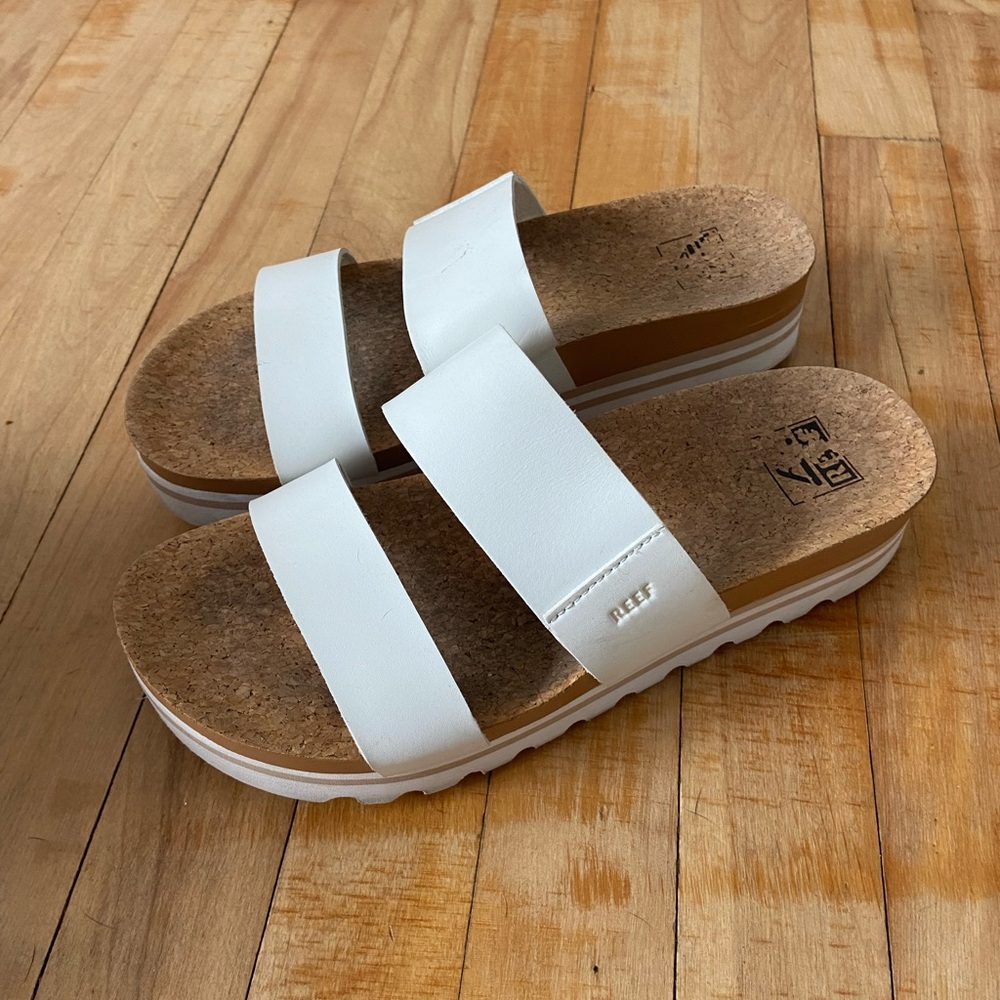 Reef Leather & Cork Platform Sandals
